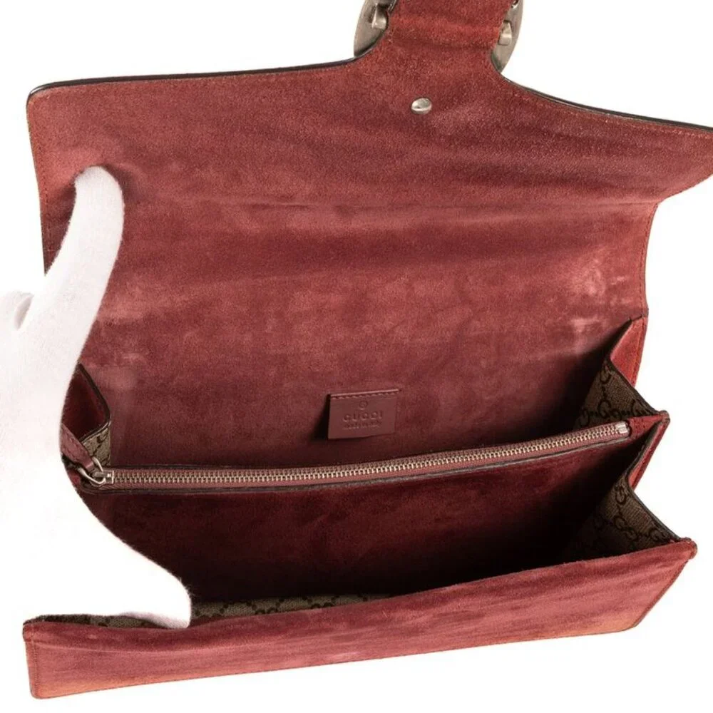 Gucci Blooms Dionysus Beige Burgundy Supreme Canvas Shoulder Bag - Picture 9 of 10